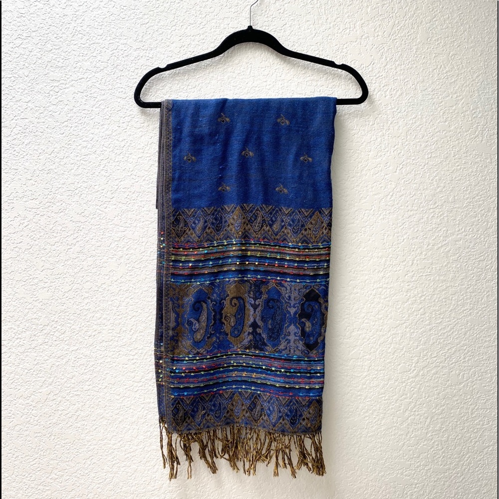 Royal Blue Indian Scarf